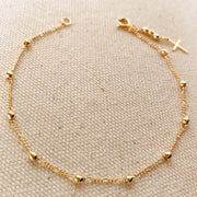 Bracelet with Cross Charm - 18K Gold Filled