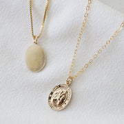 Mini St. Christopher Necklace (22") - Patron St. of Travelers - 14K Gold Filled
