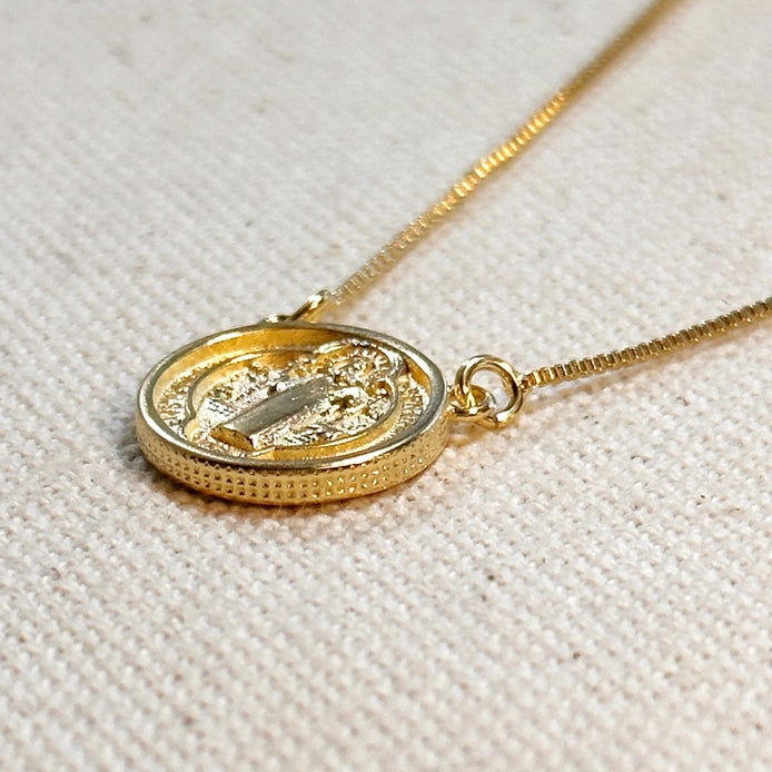St. Benedict Medallion Necklace (16") - 18K Gold Filled