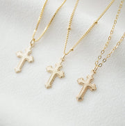 Mini Cross Necklace - 14K Gold Filled