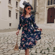 Joyce Dress (Navy Mayflower)