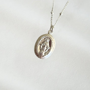 Mini Miraculous Medal Necklace - Sterling Silver